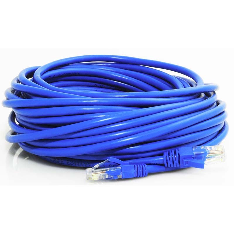 200' Cat 6, Pure Cooper, 550MHz, with connectors, blue